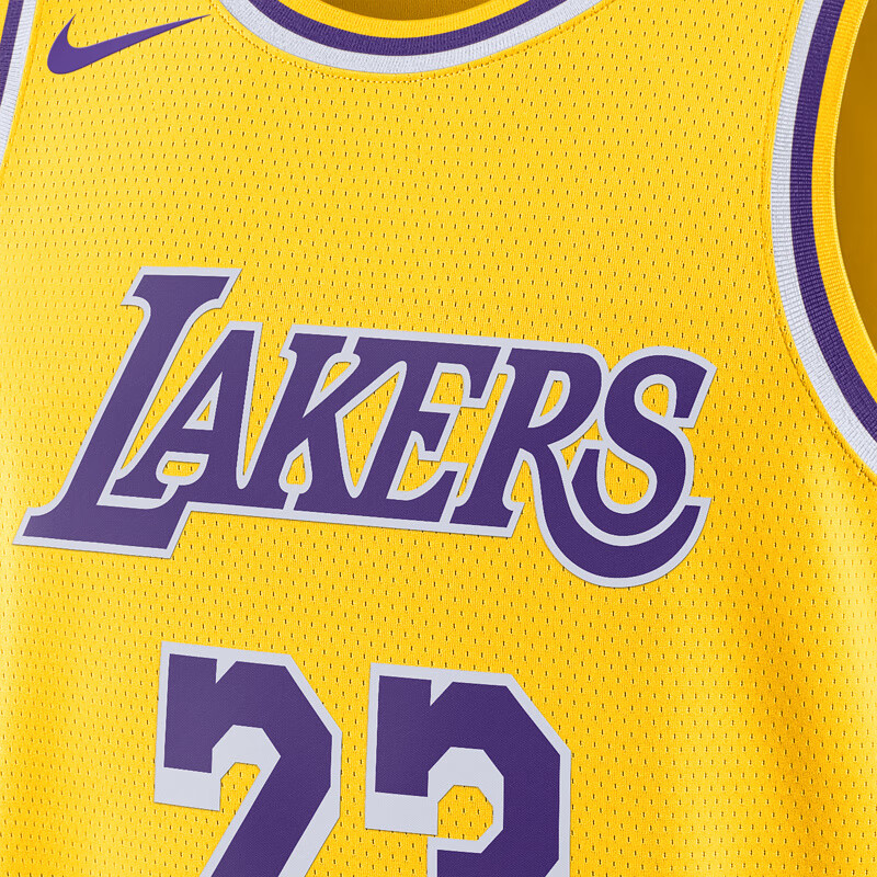 耐克NBA官方-湖人詹姆斯球衣男篮球服速干23号运动背心DN2009-733 黄色 XL