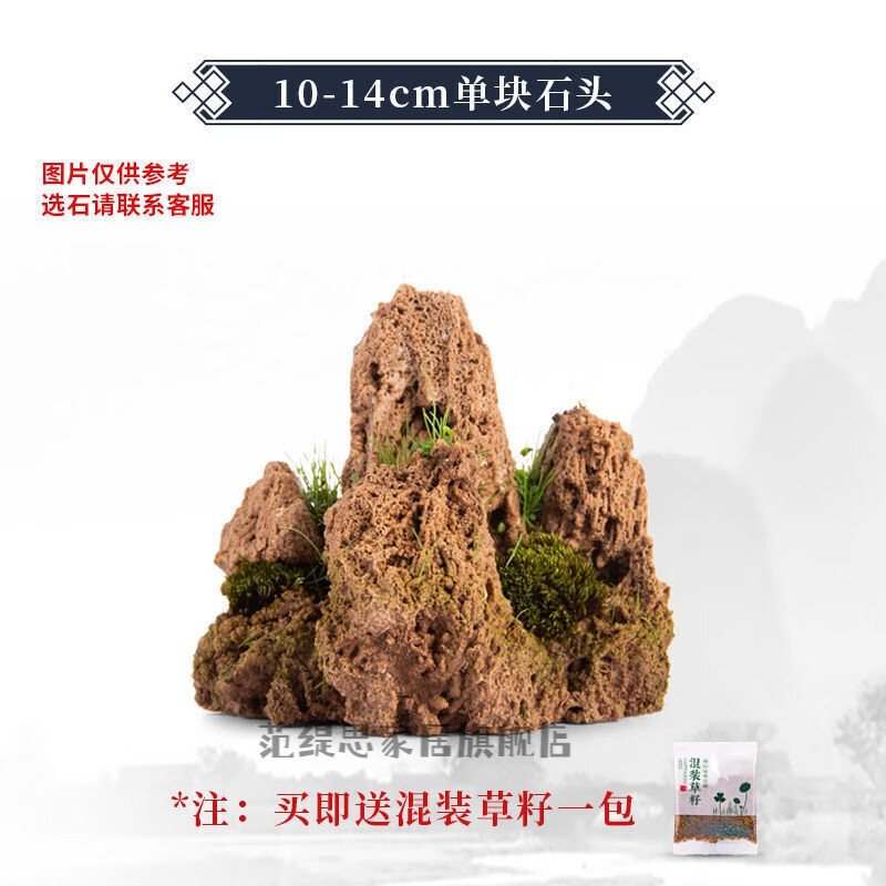 萦娪天然上水石吸水石小型假山石盆景石头鱼缸微景观原石造景装饰摆件