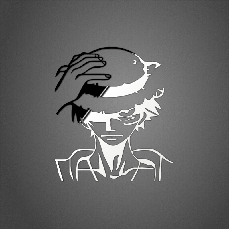 聂莊iphonexr金属贴 苹果7/8 plus logo手机壳装饰贴纸 a088草帽路飞