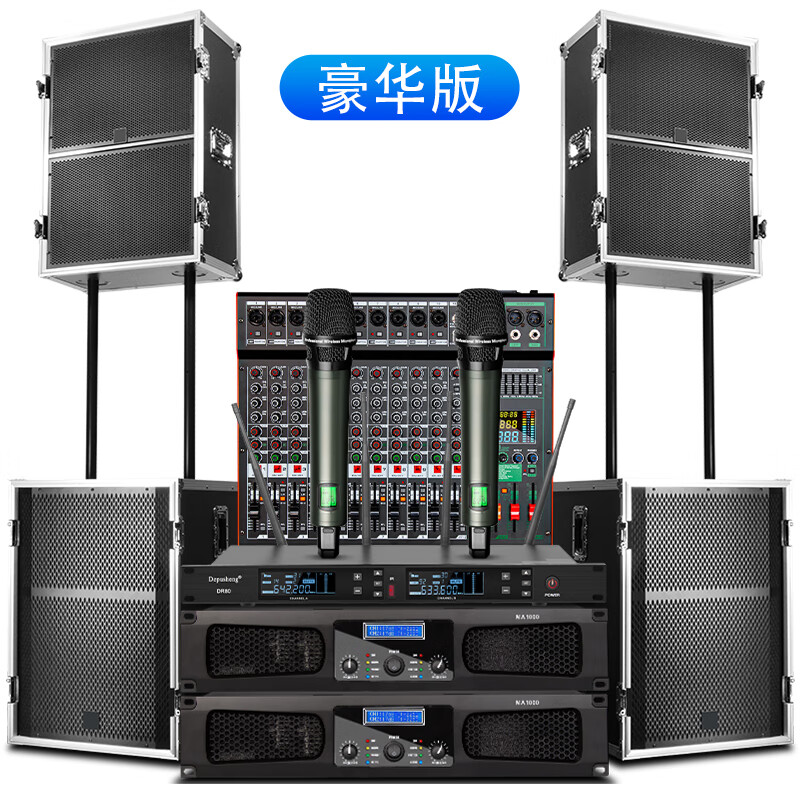 depusheng LS8專(zhuān)業(yè)舞臺(tái)音箱雙8英寸線(xiàn)陣遠(yuǎn)程戶(hù)外音響套裝大型演出酒吧婚慶大功率低音炮全頻 12寸線(xiàn)陣豪華航空箱款套裝