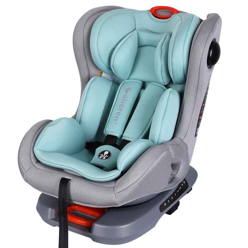 Gaberen儿童安全座椅汽车用0-4-12岁婴儿宝宝车载座椅ISOFIX硬接口360度旋转可坐可躺 尊享款黑【SIP侧保护+360度旋转+ISO接口】