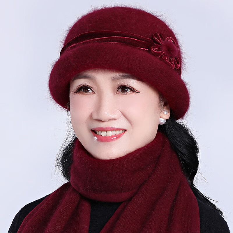 圣曼芬老婆婆的帽子中老年人女冬天老人奶奶棉帽加厚秋冬季老太太保暖