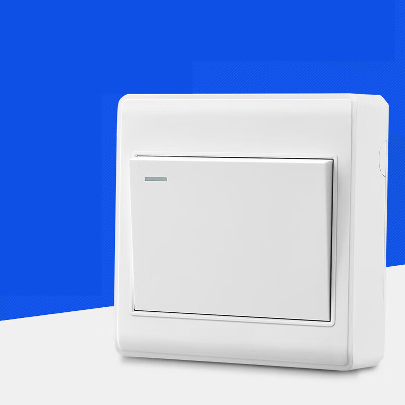 扑哩扑剌明装86型 开关插座明装 明线开关 明装一开双控开关 一位开关