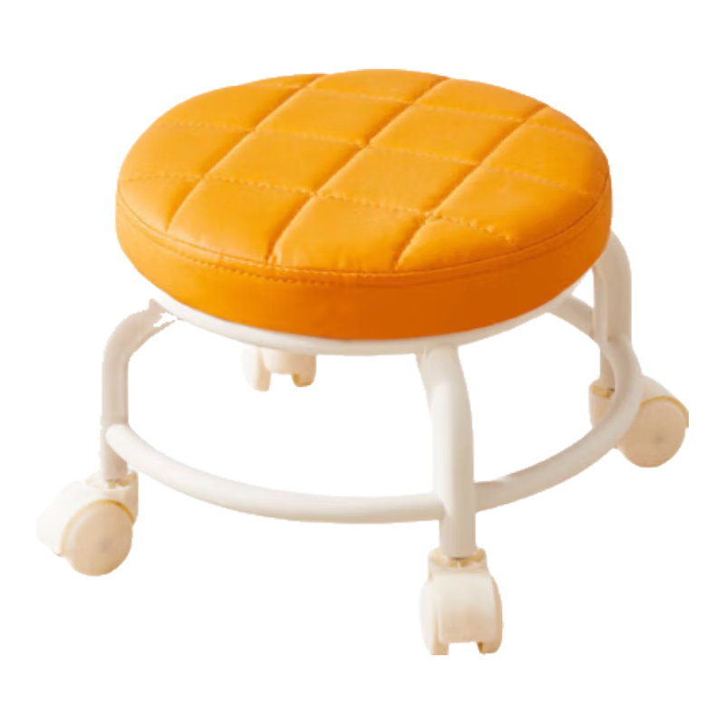 【京喜甄选】椅子万向轮美缝凳子带轮旋转擦地矮凳美甲修脚凳滑轮 儿童凳-咖色款
