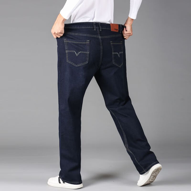 特大码宽松直筒大码男胖哥男裤肥佬300斤穿长裤 不加绒009黑(好质量)