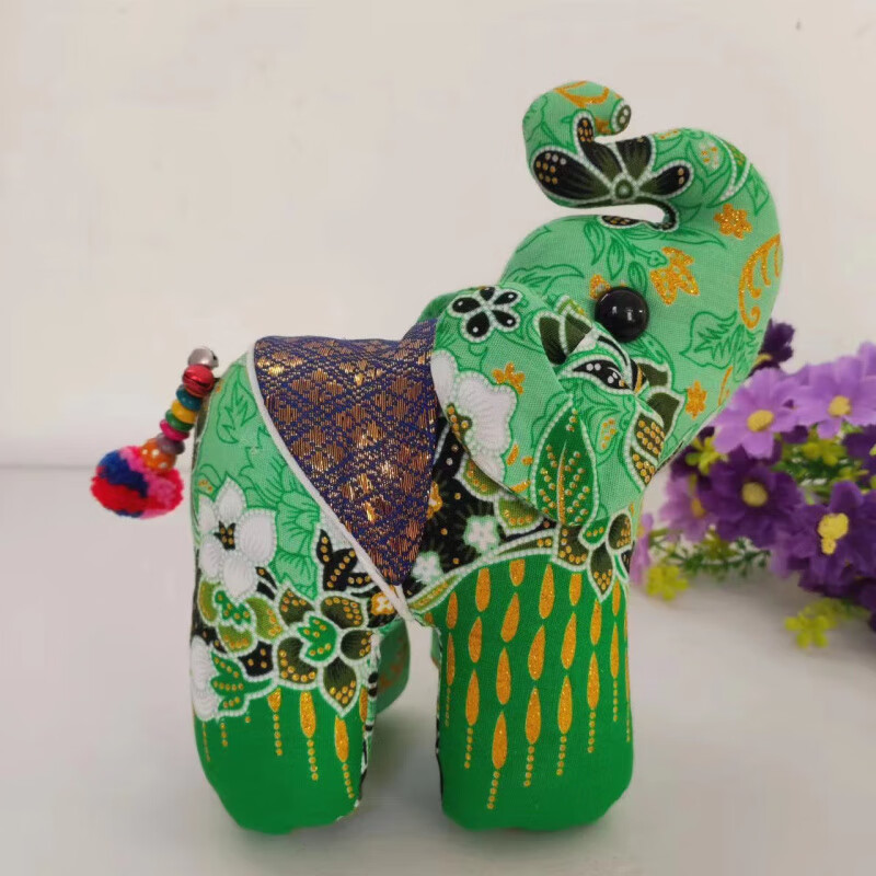 天南兄弟(tnbrothers)可爱大象布艺玩具泰国手工吉祥小象公仔桌面装饰