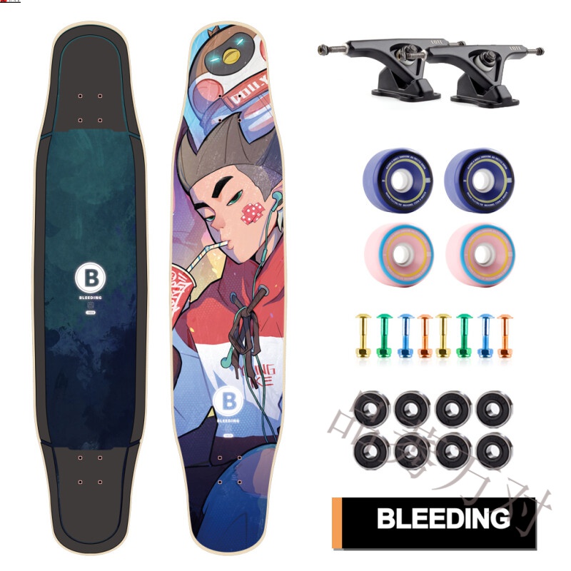 初学者水星女生喵妖青少年星宿 四轮滑板 小-小佑-98cm【基础款】