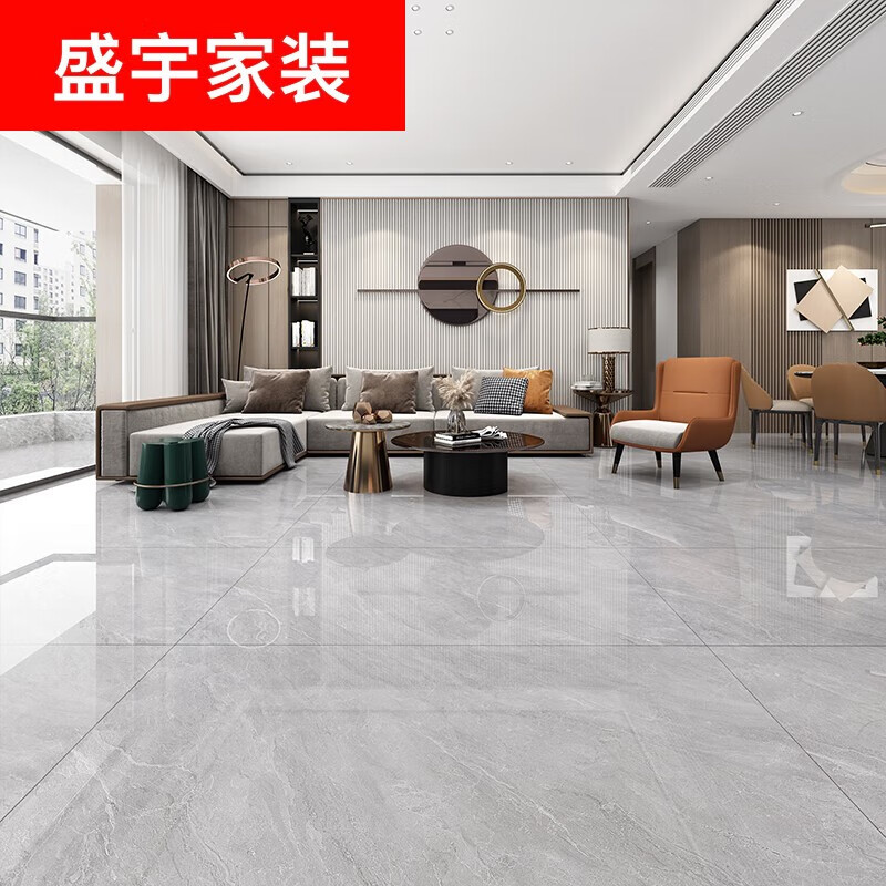 通体大理石大板750x1500地砖客厅瓷砖卧室防滑地板砖灰色 冰岛白玉