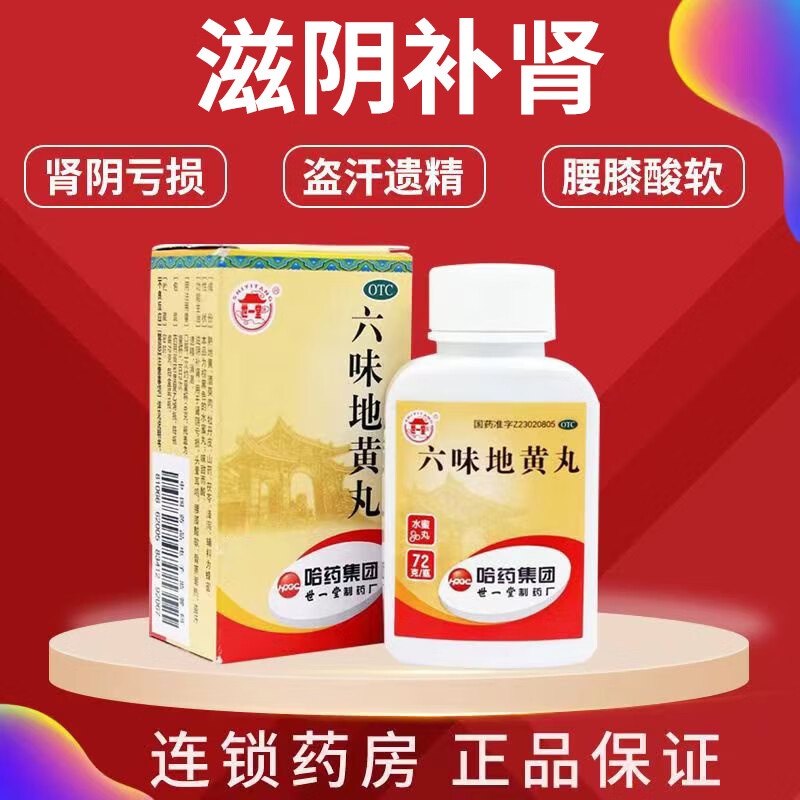 哈药世一堂 六味地黄丸 72g 用于肾阴亏损头晕耳鸣腰膝酸软骨蒸潮热