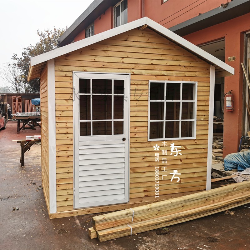 工具房花园杂物房防腐木木屋工具房庭院设备空调外机房子户 设计定制