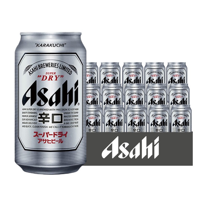 麒麟一番榨日本风味精酿全麦麦芽黄啤酒听装啤酒 330mL 15罐 朝日辛口