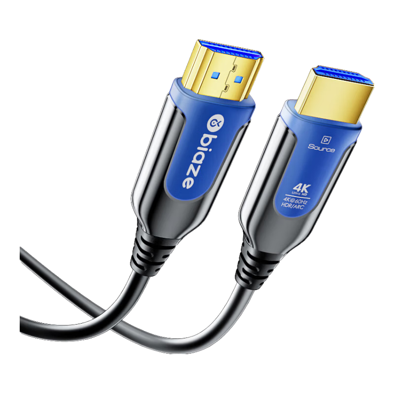 毕亚兹 光纤HDMI线2.0版 30米 4K60Hz发烧级高清3D视频线 家庭影院工程装修布线 电脑电视投影仪连接线