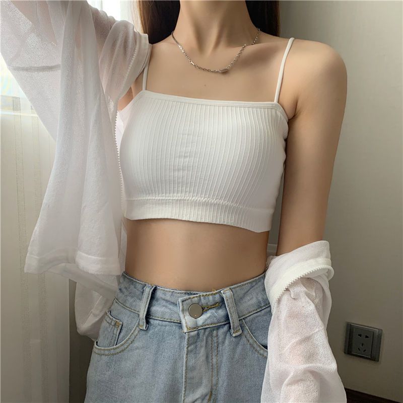 少女文胸高中生初中生学生内衣韩版美背吊带小背心女士内穿裹胸抹胸无