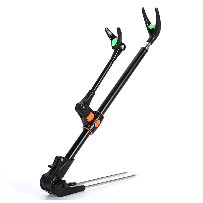 妙普乐不锈钢加粗钓竿支架两用钓鱼支架钓鱼地插支架垂钓用品 黑色1.