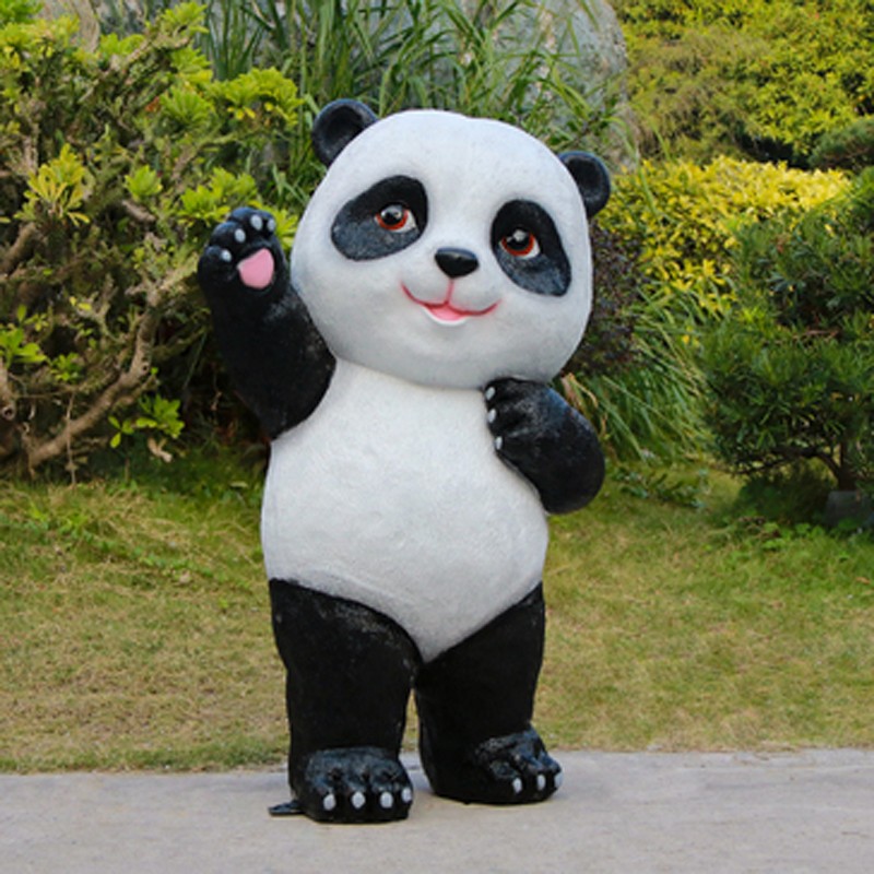 勋狸粑仿真熊猫玻璃钢雕塑户外园林景观别墅庭院草坪装饰卡通动物大