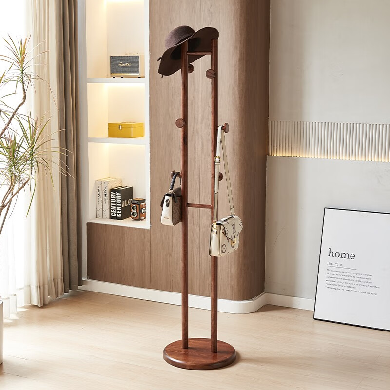 艾米河北欧实木衣帽架过夜衣卧室白腊木床边现代简约入户落地挂衣架子