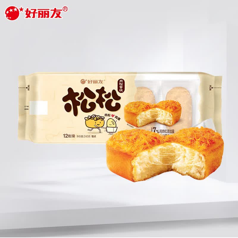 好丽友 orion 巧克力派草莓抹茶蛋黄派提拉米苏q蒂 松松原味12枚 240g