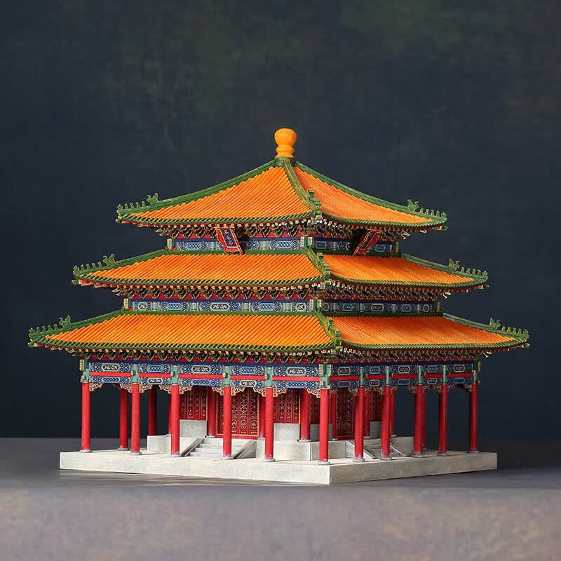 隐榫万春亭榫卯积木中国古建筑模型成人高难度木质拼装玩具国产斗拱 万春亭【紫禁之巅】