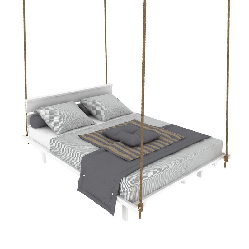 新款民宿吊床室内悬空秋千床抖音网红民宿吊床酒店简约创意双人床1.