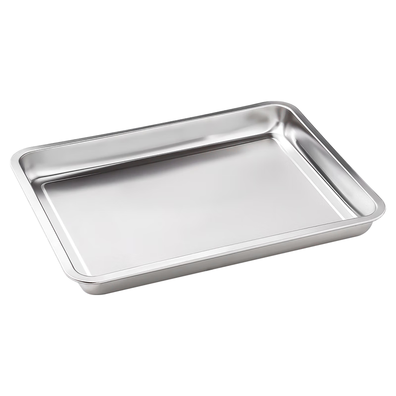 MAXCOOK 美厨 不锈钢盘子方盘 加深方盘长方形餐盘 烤鱼烧烤32cm MCTC0445 深方盘32cm