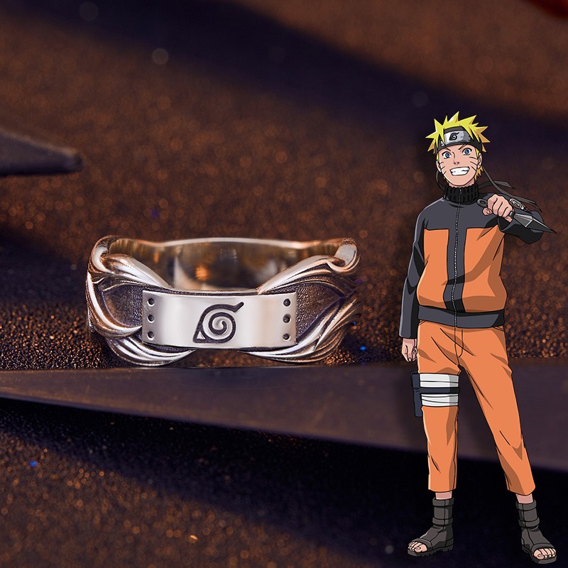 幸运石火影忍者戒指 官方联名动漫周边漩涡鸣人九尾宇智波佐助须佐能