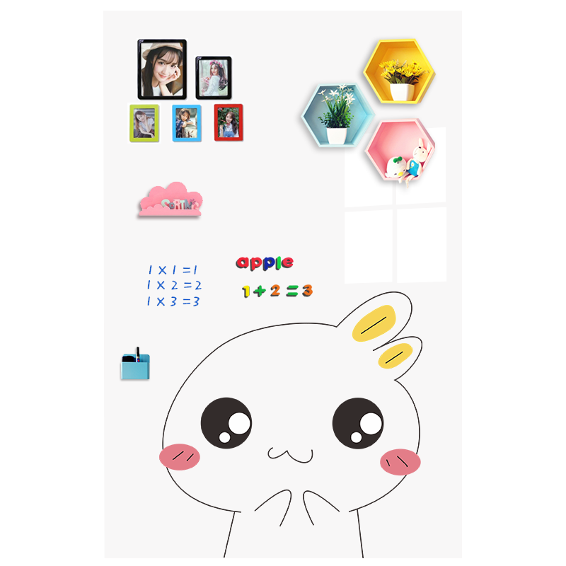 飞博士90*150cm软白板墙贴不伤墙可移除磁性小白板办公会议写字板挂式磁力黑板家用可擦儿童画板涂鸦墙纸