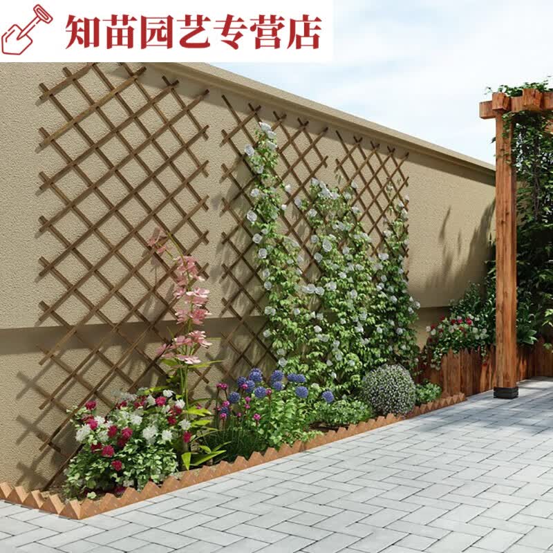 JDNXX户外防腐木网格爬藤架花架墙上壁挂室外庭院阳台植物攀爬架 中等 H175怎么看?