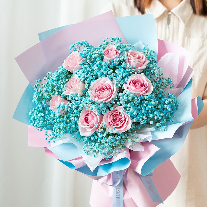 百花馆鲜花速递9朵玫瑰花真花生日礼物送女友爱人闺蜜同城配送当日达