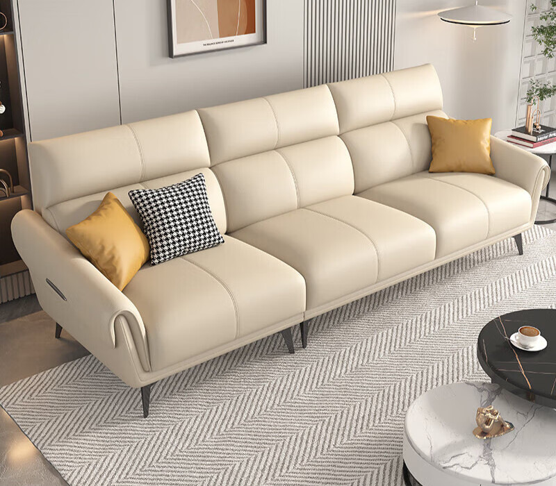 虞萌馨迪皇玛沙发 沙发客厅简约现代小户型北欧直排三人位轻奢科技布