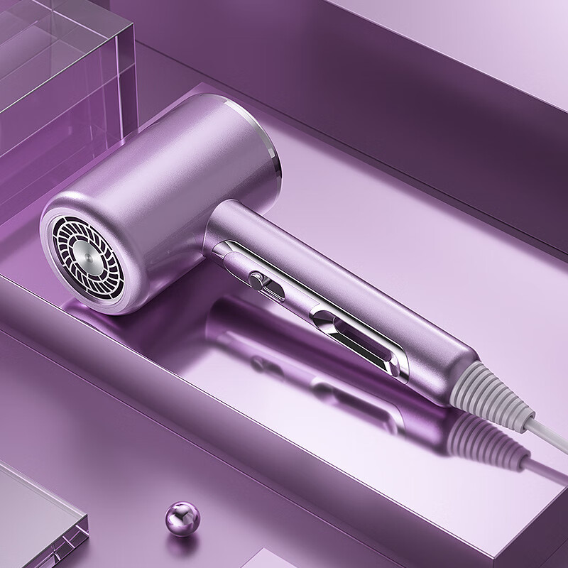新款吹风机家用大功率冷热风恒温电吹风大风力护发吹风筒 紫色吹风机