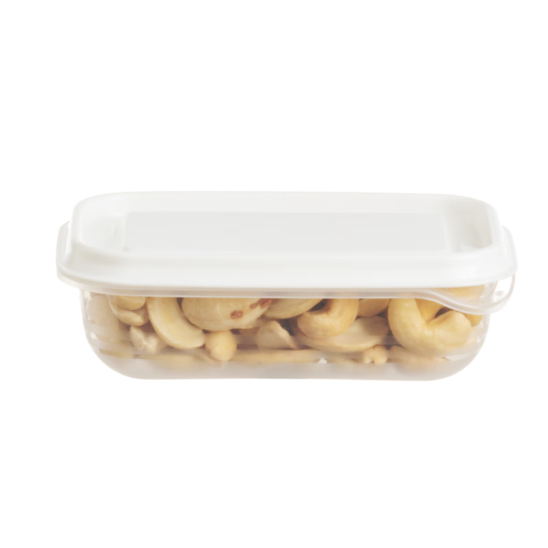 炊大皇 塑料保鲜盒套装杂粮粮食收纳盒 冰箱密封不漏水8件套 本白色