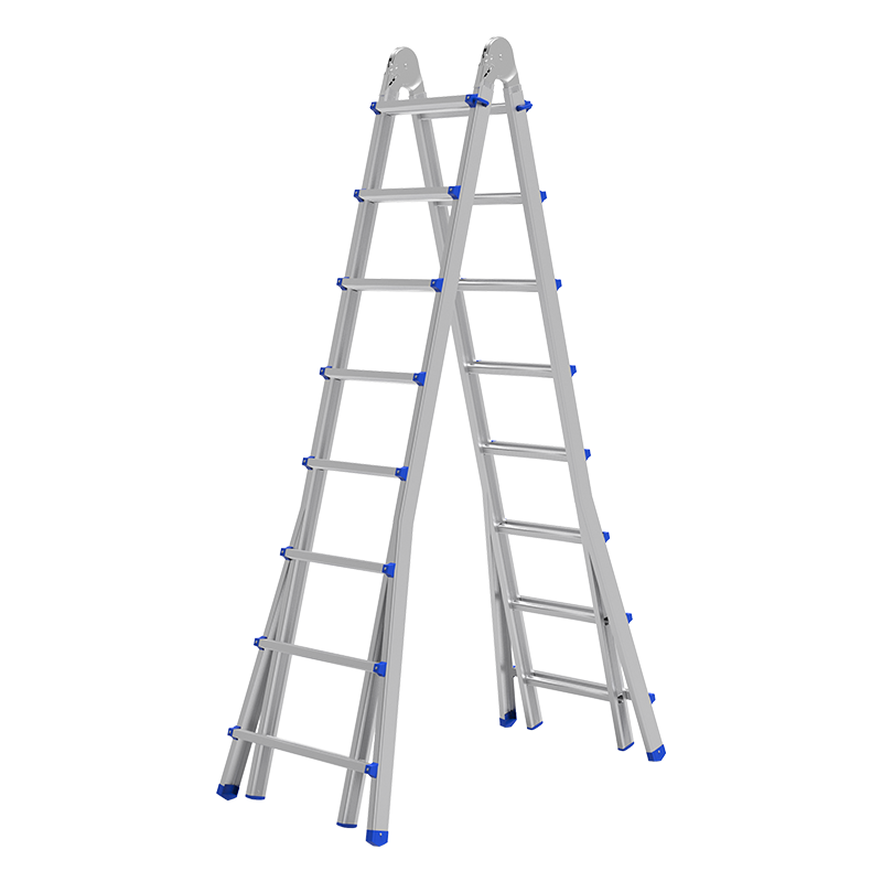 创硕 小巨人加厚梯家用折叠伸缩人字梯铝合金高低伸缩梯工程梯室内多功能安全梯 【超厚款】小巨人八步梯