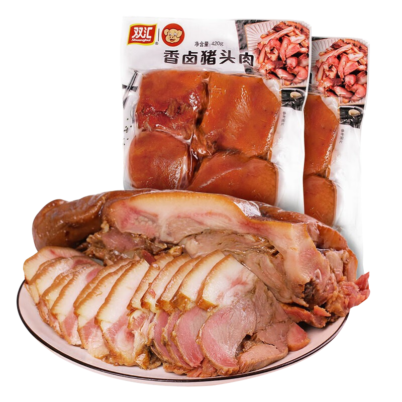 双汇（Shuanghui） 双汇五香卤猪头肉猪耳酱牛肉香熏烤鸡盐水鸭下酒菜牛肉猪蹄熟食 双汇五香猪头肉420g