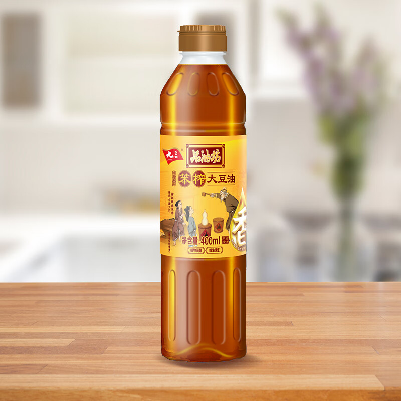 九三品油坊古法笨榨豆油400ml食用油物理压榨