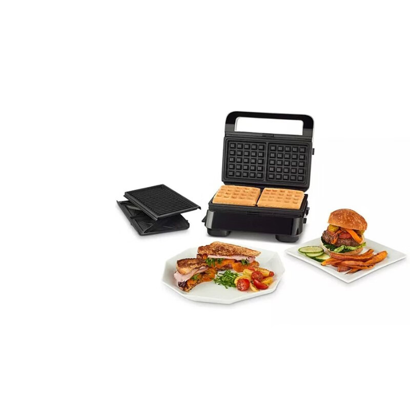 德龙（Delonghi）Livenza电动室内烧烤炉 全天烧烤3合1华夫饼烧烤和煎锅 多用途电烧烤炉 SW13ABC.S 进口二合一出色烹饪多功能烤炉