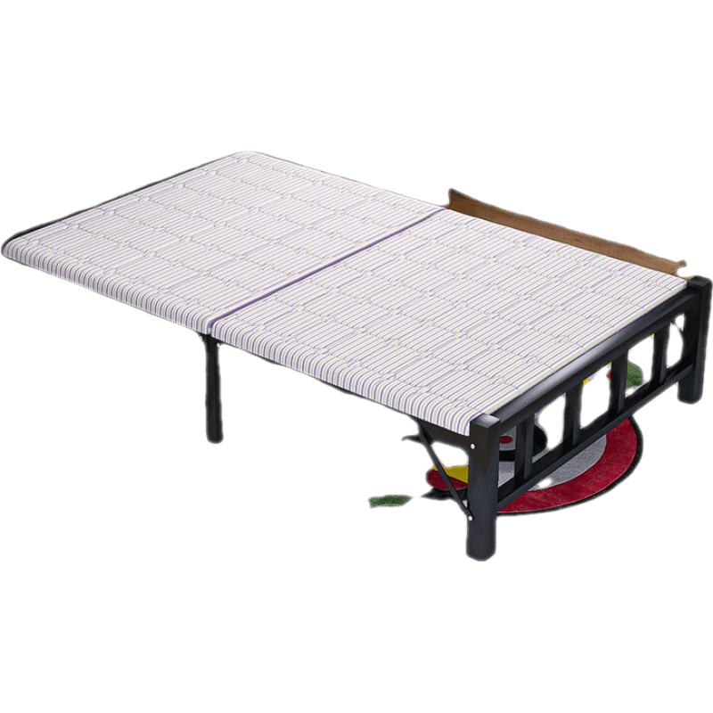 知渡 折叠床单人家用午睡办公室午休简易出租屋双人便携硬板床铁床隐形 宽80cm黑色钢架【升级加厚正方管】免安装