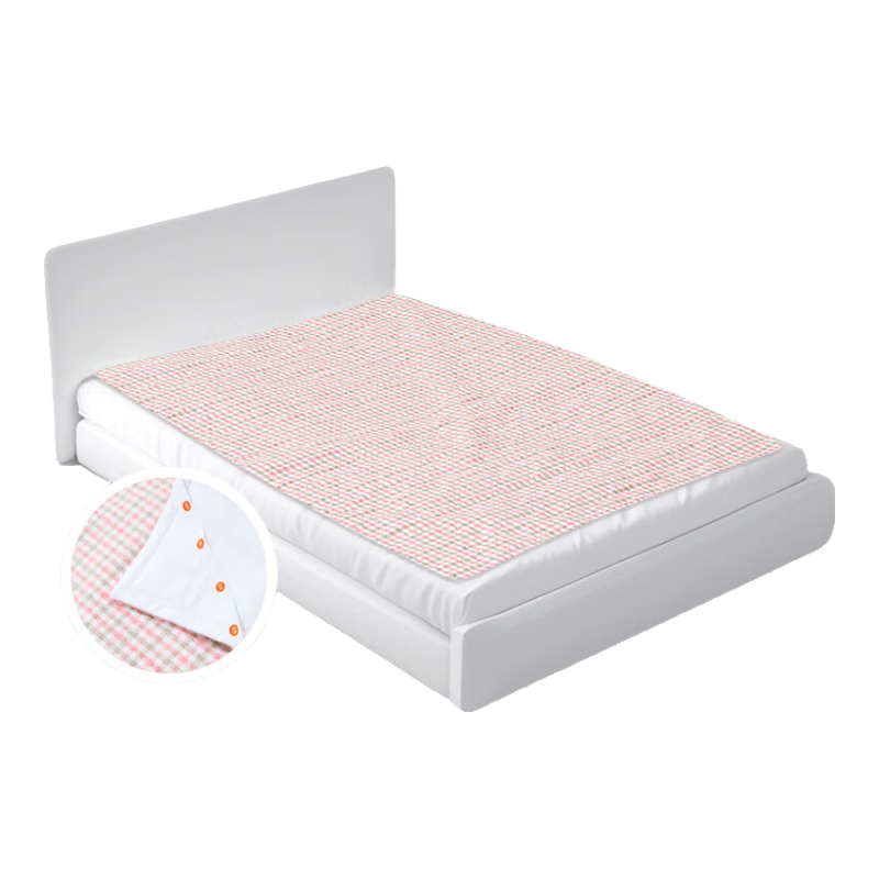 良良（liangliang）婴儿隔尿垫成人麻棉透气可洗尿垫1.8m床姨妈垫床单老年护理垫 格秀灰·麻棉【180*200CM】 【干爽透气 整床隔尿】