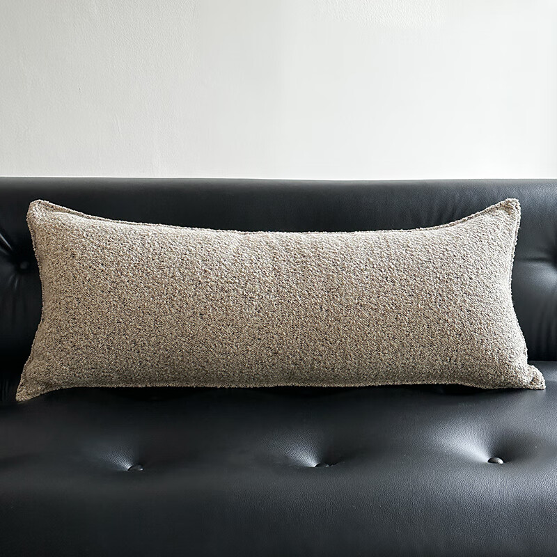 茗芮居長方形沙發(fā)腰枕靠背墊大號(hào)長條腰墊沙發(fā)頭枕腰靠簡約侘寂風(fēng)靠枕套 LDS~雜色燕麥 35*90cm