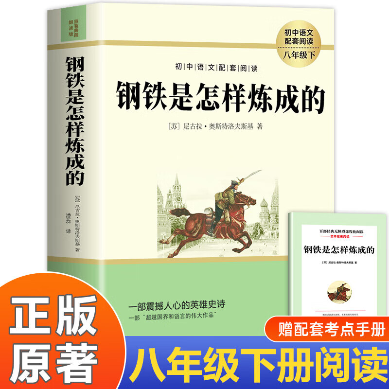 钢铁是怎样炼成的初中正版原著八年级下册阅读名著原著正版完整版初二课外书8下阅读八下语文人教版配套钢铁是怎么样炼成的 【完整版】钢铁是怎样炼成的