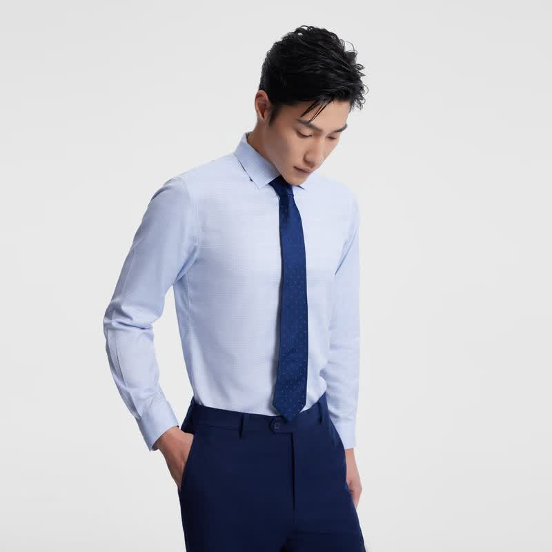 雅戈尔衬衫男士春秋中青男长袖衬衫VLDP129750HBA 蓝色 38