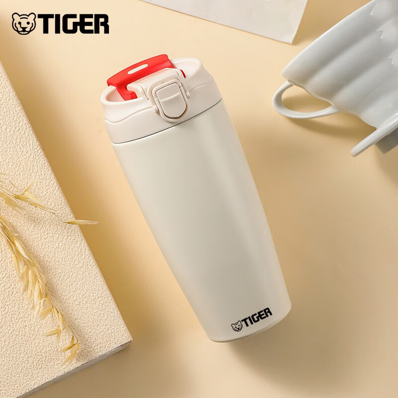 虎牌香港直郵TIGER不銹鋼咖啡保溫杯情侶吸管杯便攜隨行水杯 白色 0ml