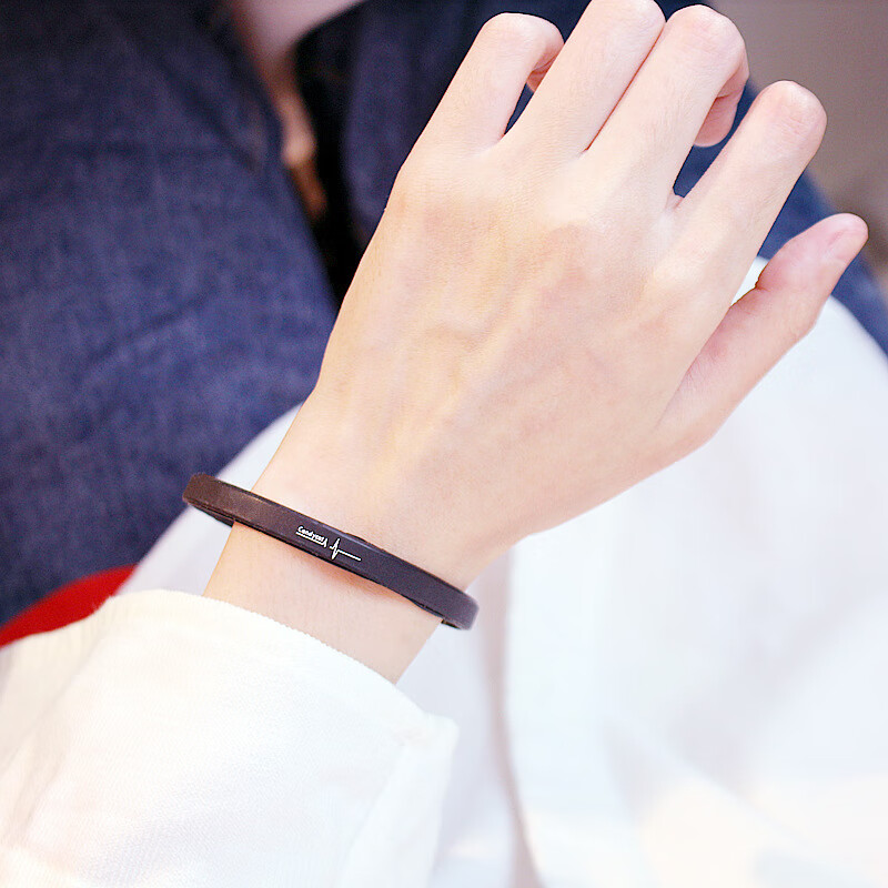 珠佩丽能量手环欧美潮牌运动心电图率情侣硅胶手环个性能量简约百搭