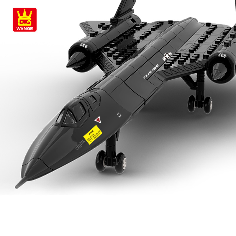 潘洛斯军事战斗飞机模型歼16带支架武装直升机积木拼插儿童玩具拼装礼物 4005 SR-71黑鸟侦察机183颗粒
