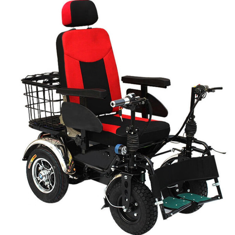 电动轮椅车泰合j刚老人残疾人代步车四轮越野全智能 红色