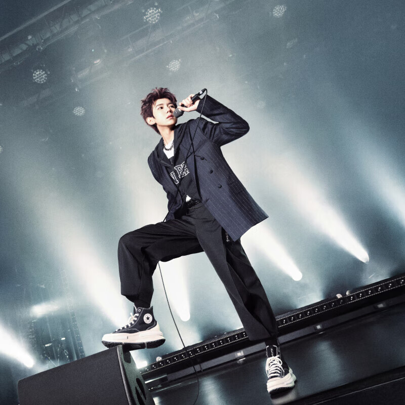 匡威（Converse）【王源同款】高帮帆布鞋 Run Star 夹心厚底鞋休闲鞋 A00869 35.5