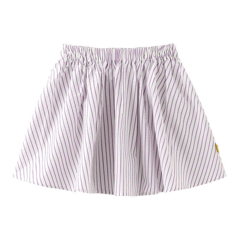 papa爬爬夏季兒童裙子色織條紋半身裙寶寶女大童沙灘度假風(fēng)洋氣潮 紫色 110