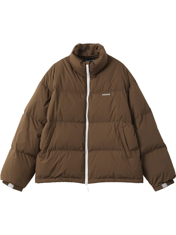 CHIC VEN 2025冬季新品90白鸭绒保暖三防立领短款羽绒服外套女chicven 黑色 M