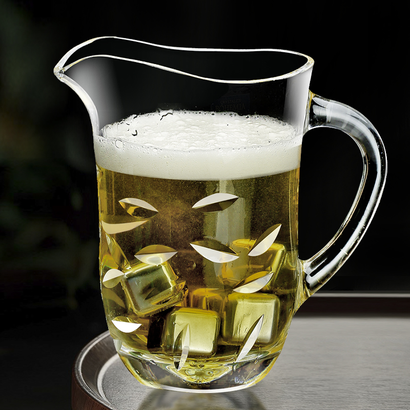 高斯(glass)捷克进口一升扎啤杯水晶玻璃家用个性酒吧特酷精酿啤酒杯