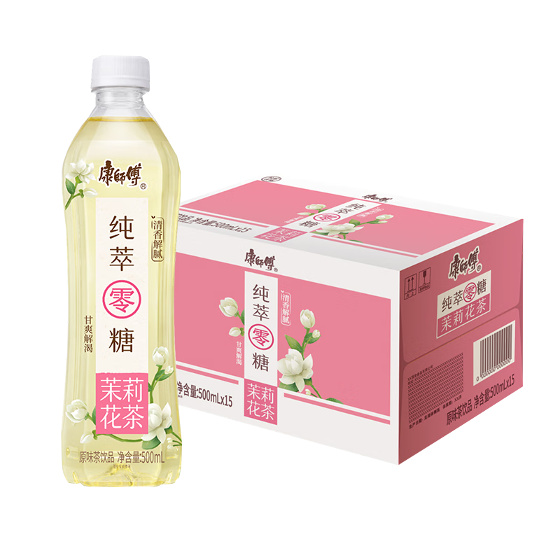 康师傅 纯萃零糖 茉莉花茶 500ml*15瓶