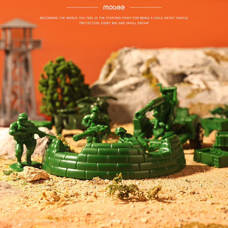 mobee兵人套装海陆空军事模型玩具男孩阵地沙盘小士兵对战儿童生日礼物 火线穿越兵人礼盒;模拟打仗 大收纳空投装 附军事地图 直升机航母潜水艇驱逐舰坦克战斗机